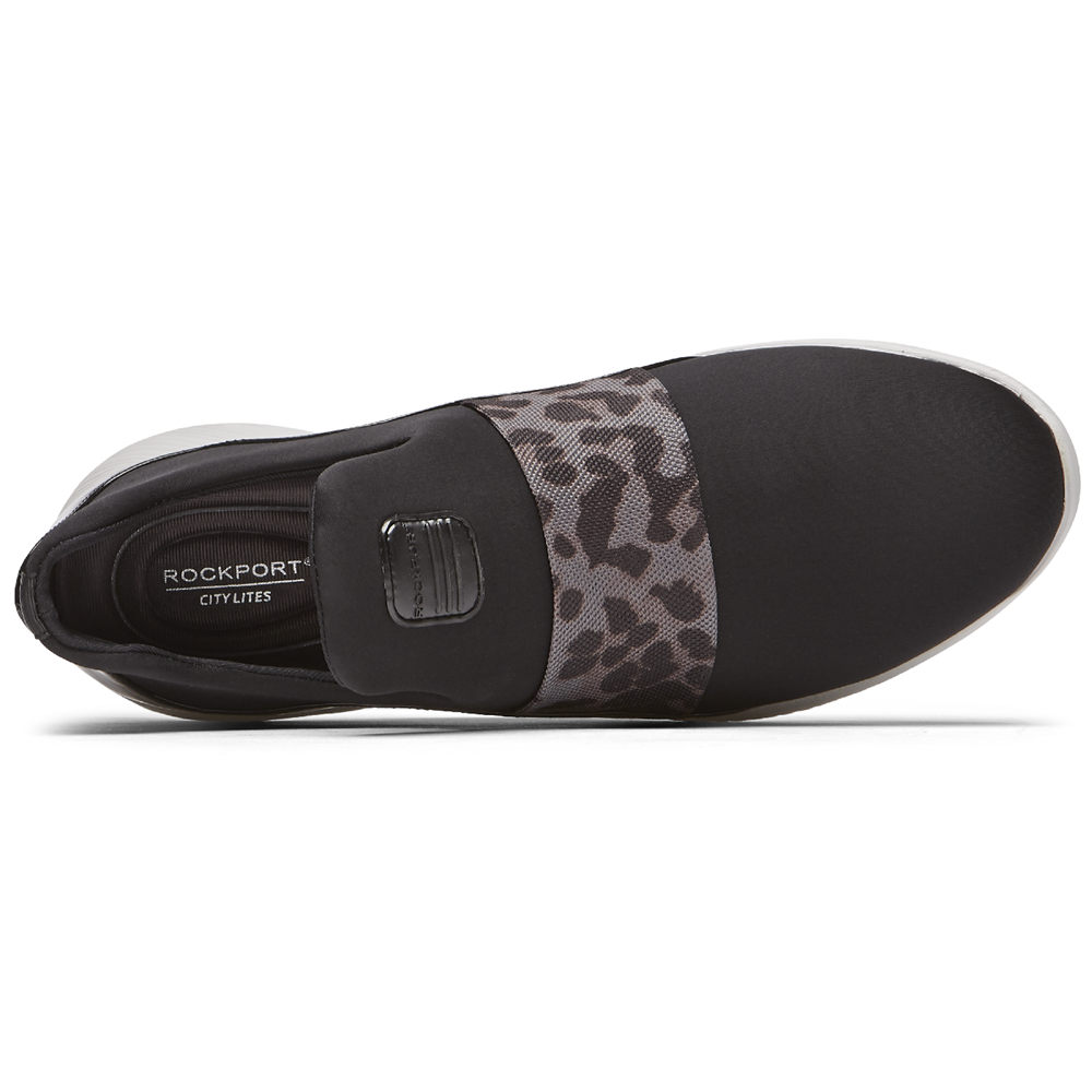 Rockport Singapore Womens Slip-On - City Lites Robyne Black - TE3428079